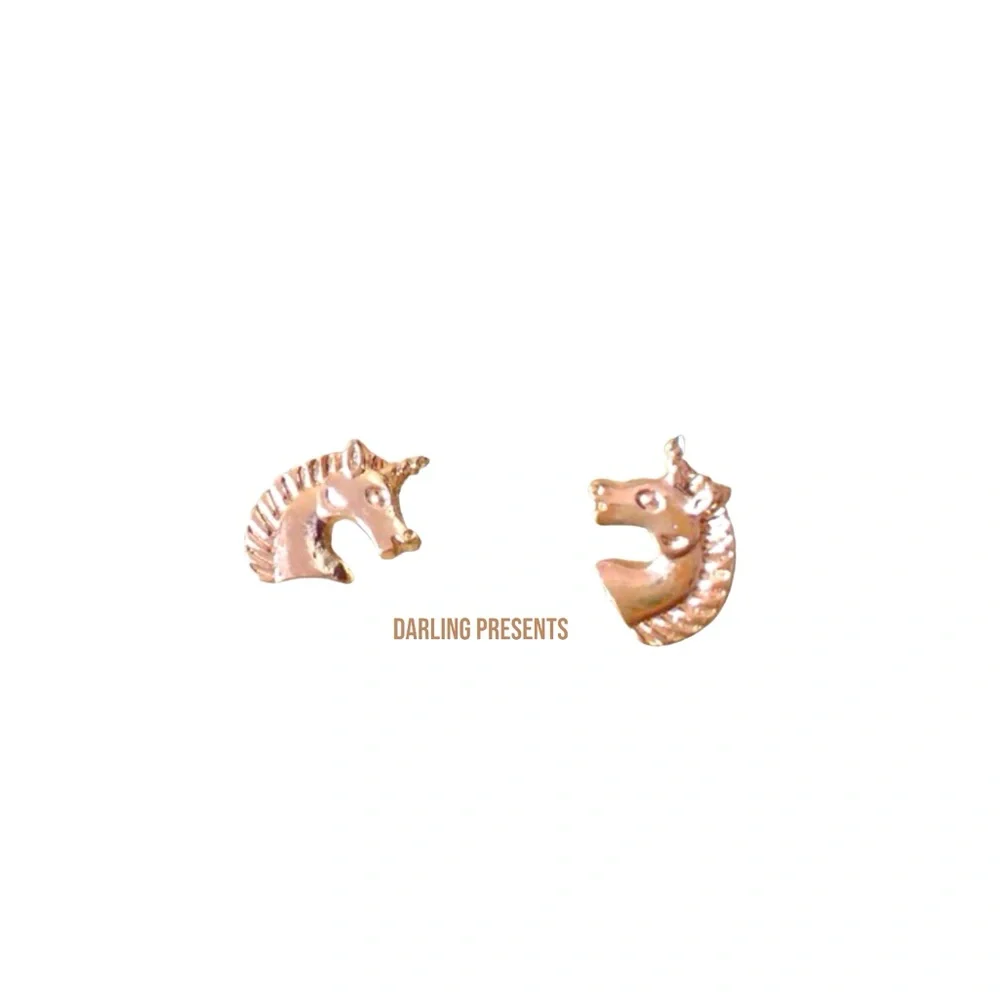Unicorn Stud Earrings Women/Girls Color Gold